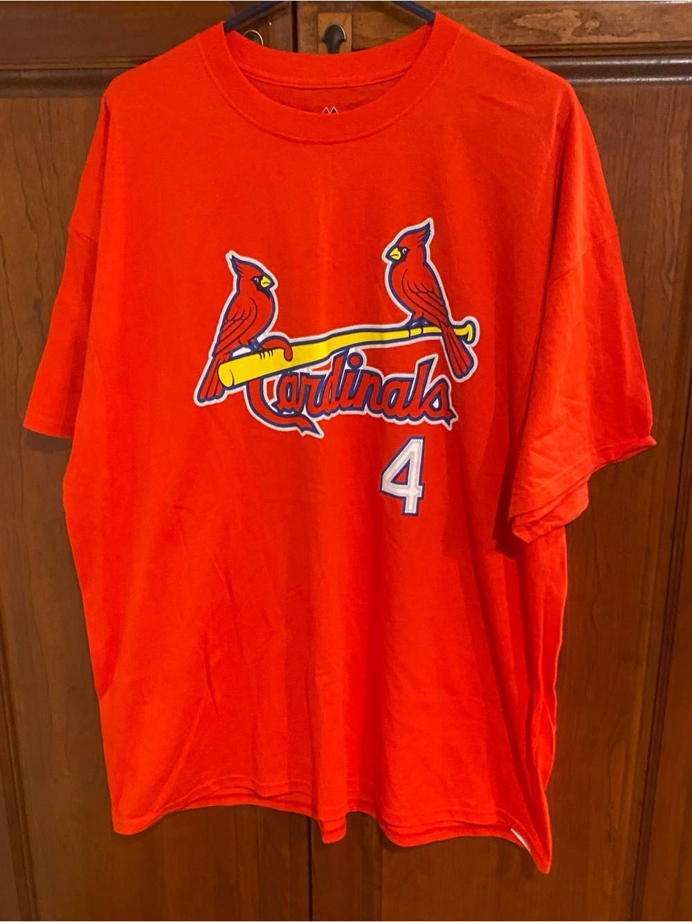 Majestic St. Louis Cardinals #4 Yadier Molina Player T-Shirt. Size 2x